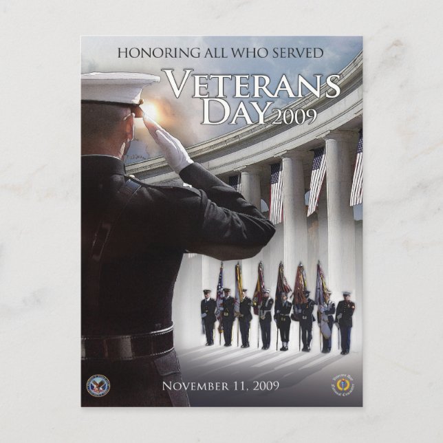 Cartão Postal Vintage Veterans Day, 2009 - (Frente)