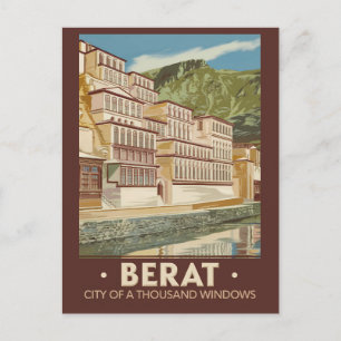 Cartão Postal Vintage Viagem de arte na Albânia Berat