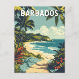 Cartão Postal Vintage Viagem de ilustração de Barbados