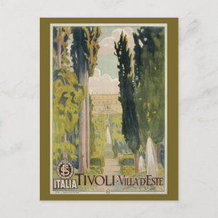 Cartão Postal Vintage viagem italiano e Tivoli Lazio Roma