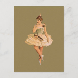 Cartão Postal Vintage Victorian Ballerina
