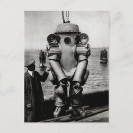 Cartão Postal Vintage Victorian Diving Suit