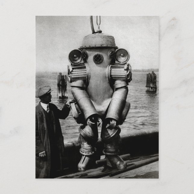 Cartão Postal Vintage Victorian Diving Suit (Frente)