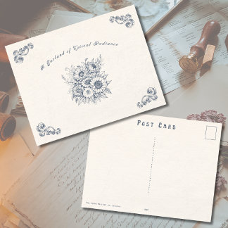 Cartão Postal Vintage Victorian Era Summer Postcard