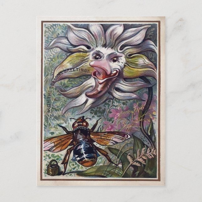 Cartão Postal Vintage Victorian Flower (Frente)