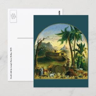 Cartão Postal Vintage Victorian Folk Art, Noah's Ark by Hidley