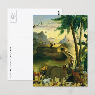 Cartão Postal Vintage Victorian Folk Art, Noah's Ark by Hidley