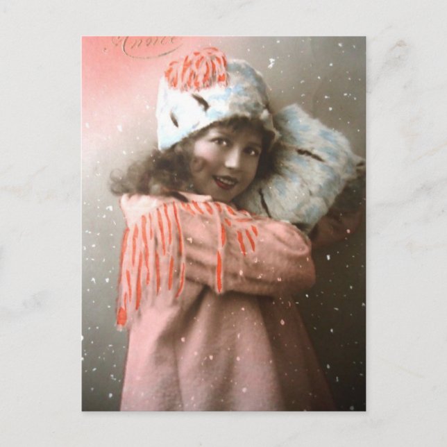 Cartão Postal Vintage Victorian Girl (Frente)