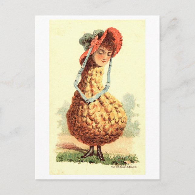 Cartão Postal Vintage Victorian Gourd Mulher (Frente)