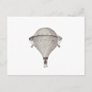 Cartão Postal Vintage Victorian Hot Air Balon