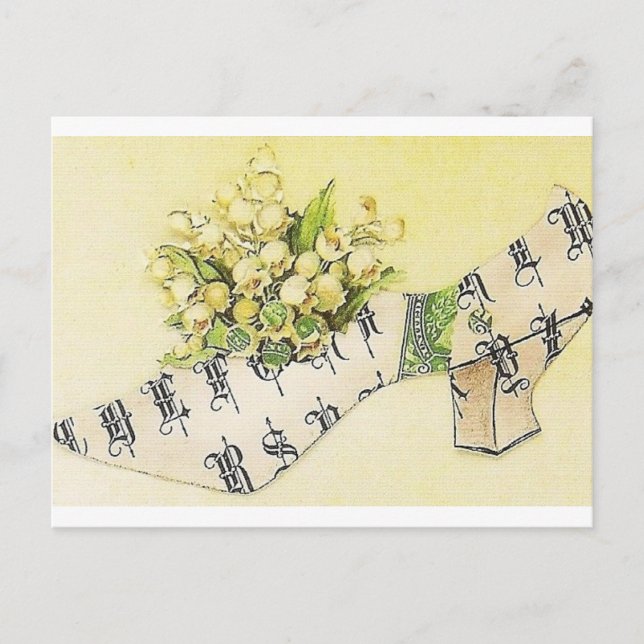 Cartão Postal Vintage Victorian Sassy Cinderella Slipper (Frente)