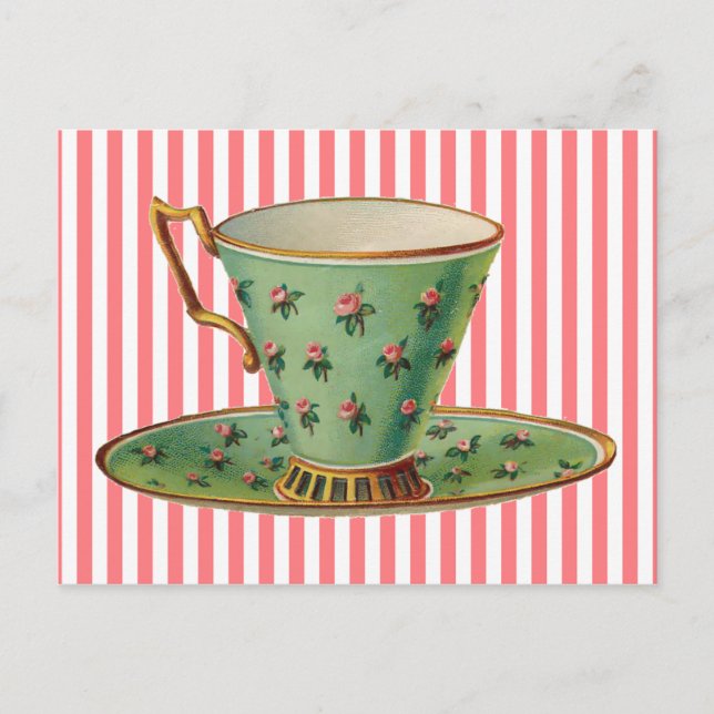 Cartão Postal Vintage Victorian Tea Cup (Frente)