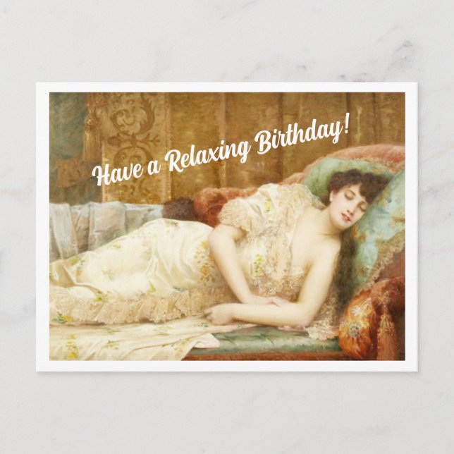 Cartão Postal Vintage Victorian Woman Happy Birday (Frente)