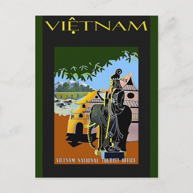 Cartão Postal Vintage Vietnam Poster de viagens de turismo (Frente)
