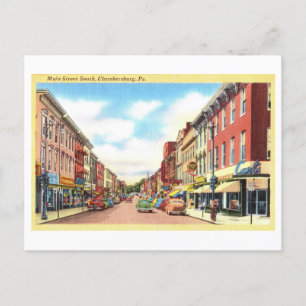 Cartão Postal Vintage View de Chambersburg, Pensilvânia,