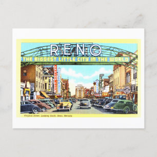 Cartão Postal Vintage View de Reno, Nevada