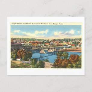 Cartão Postal Vintage View of Bangor, Maine,