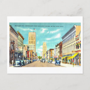 Cartão Postal Vintage View of BattCreek, Michigan,