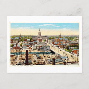 Cartão Postal Vintage View of Lansing, Michigan,