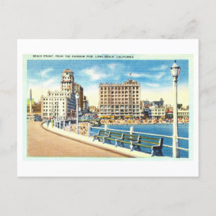 Cartão Postal Vintage View of Long Beach, Califórnia