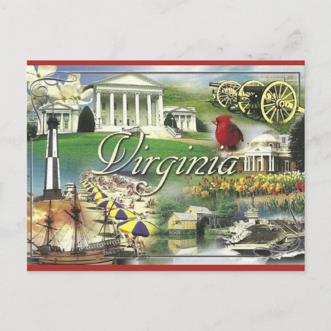 Cartão Postal Vintage Virginia (Frente)