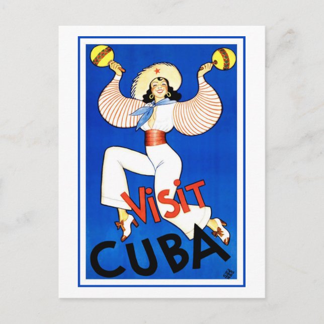 Cartão Postal Vintage - Visite Cuba (Frente)
