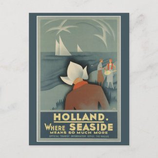 Cartão Postal Vintage Visite Holland Retro Turismo Viagem