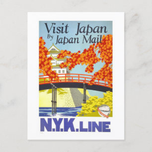 Cartão Postal Vintage Visite O Japão Por Viagem De Correio Do Ja