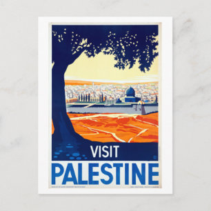 Cartão Postal Vintage Visite o Poster de viagens Palestino