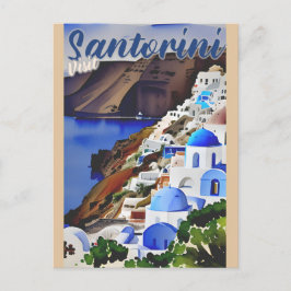 Cartão Postal Vintage Visite Santorini Grécia grego