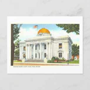 Cartão Postal Vintage Washoe County Court House em Reno, Nevada