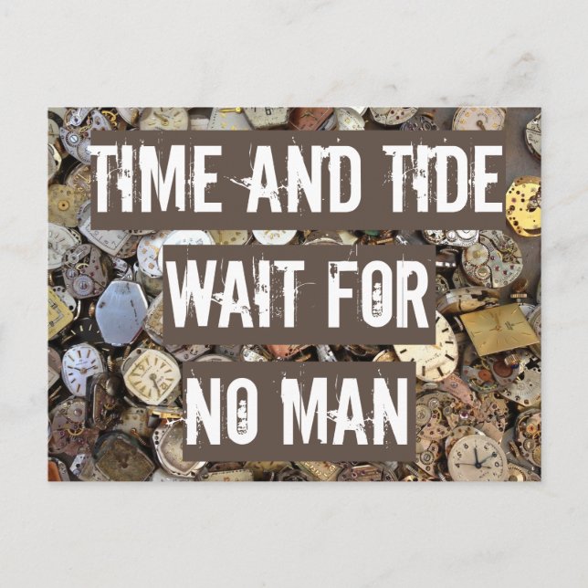 Cartão Postal Vintage Watches Old Proverb Quote (Frente)