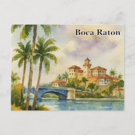 Cartão Postal Vintage Watercolor de Scense Boca Raton FL