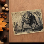 Cartão Postal Vintage Werewolf Halloween Decoupage<br><div class="desc">Este design pode ser personalizado escolhendo a opção Editar Design. Você também pode transferir para outros itens. Entre em contato comigo em colorflowcreations@gmail.com ou use a opção de bate-papo no topo da página se você quiser ter este design em outro produto ou precisar de assistência com este design. Veja mais...</div>