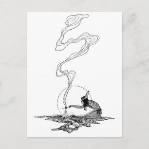 Cartão Postal Vintage West, indiano em sua solidão pelo NC Wyeth