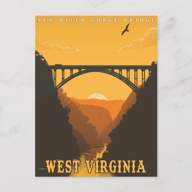 Cartão Postal Vintage West Virginia (Frente)
