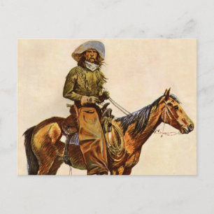Cartão Postal Vintage Western, um cowboy Arizona de Remington