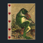 Cartão Postal Vintage Whimsical Romantic Sapo com Violin<br><div class="desc">Vintage Romântica Imagem Whimsical Ilustração de sapo bonito com violino. Ilustração do início dos anos 1900</div>
