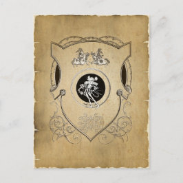 Cartão Postal Vintage Whimsy Mouse blindado