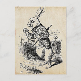 Cartão Postal Vintage White Rabbit