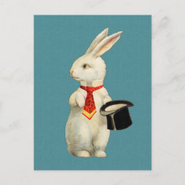 Cartão Postal Vintage White Rabbit