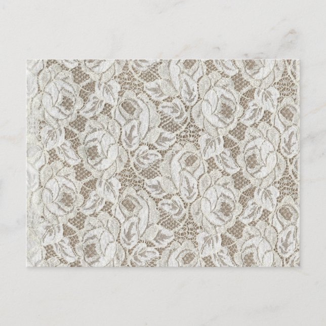 Cartão Postal Vintage White Rose Lace (Frente)