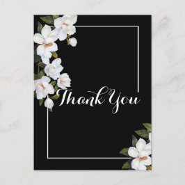 Cartão Postal Vintage White Rose Obrigado