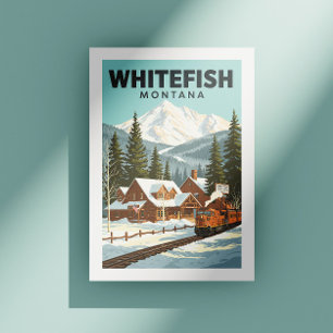 Cartão Postal Vintage Whitefish Montana
