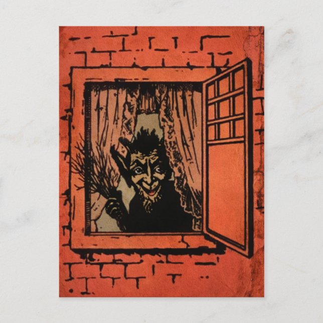 Cartão Postal Vintage Window Krampus (Frente)