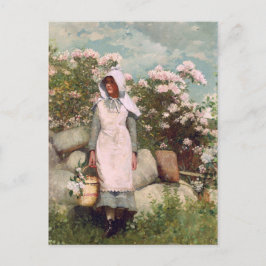 Cartão Postal Vintage Winslow Homer Girl e Laurel