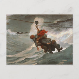 Cartão Postal Vintage Winslow Homer The Life Line