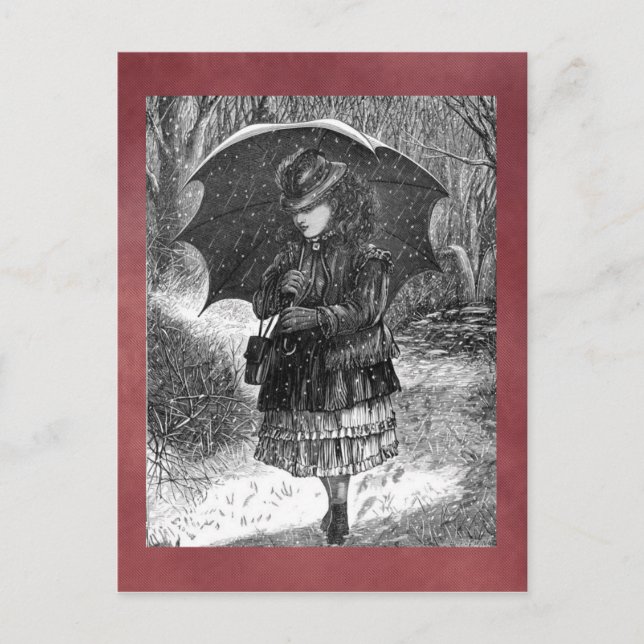 Cartão postal Vintage Winter (Frente)