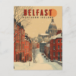 Cartão Postal Vintage Winter Belfast Viagem