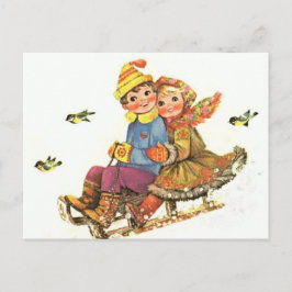 Cartão postal Vintage Winter Ride